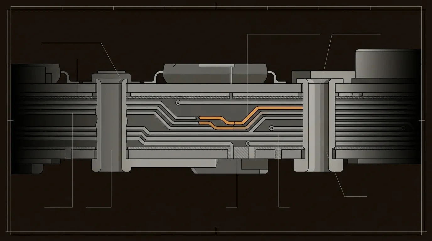 A conceptual image of a tampered code supply chain with padlocks and binary code, representing a Trusting Trust attack on a Linux homelab.