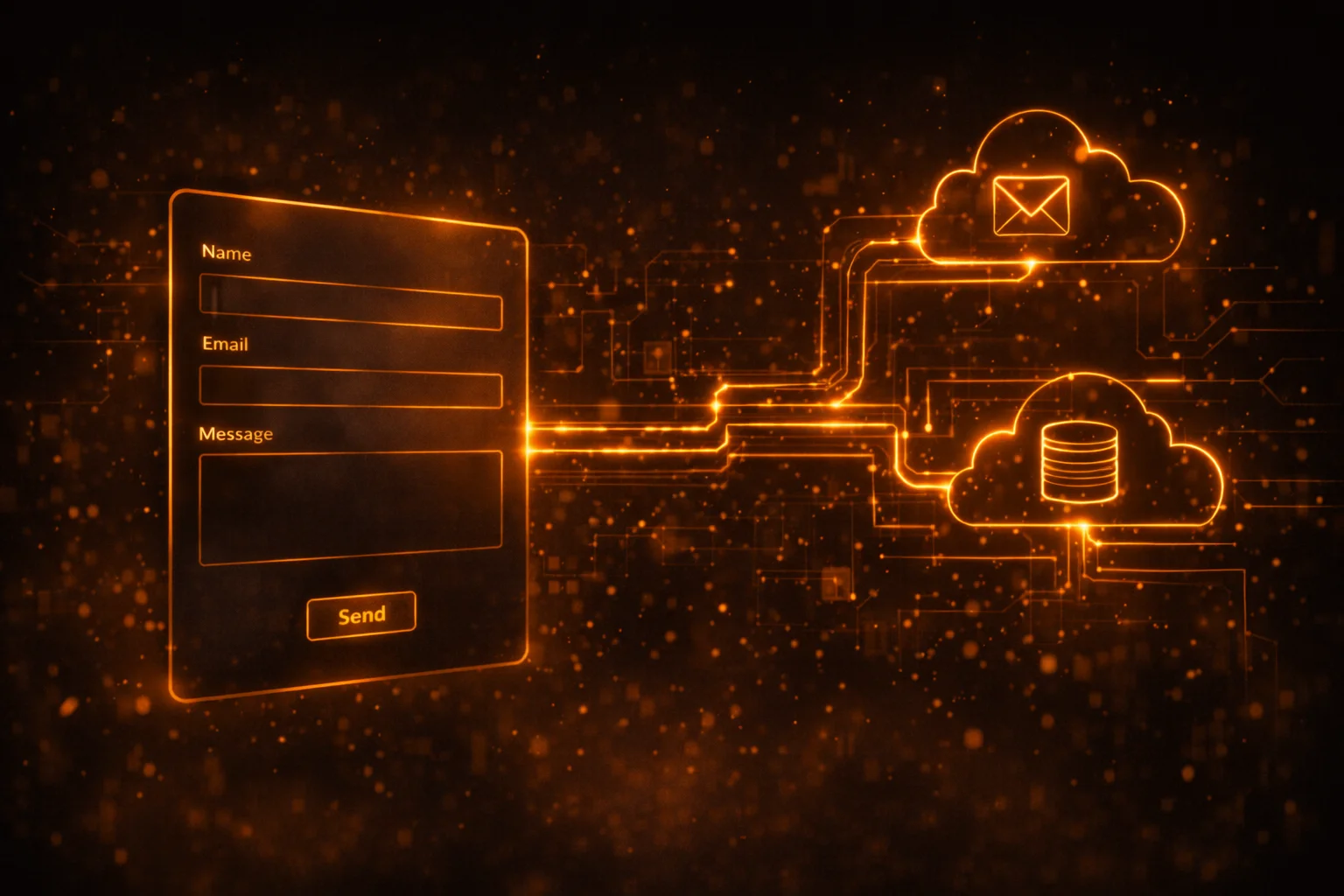 Astro contact form code with Cloudflare Pages Functions handler sending email via MailChannels, no backend server