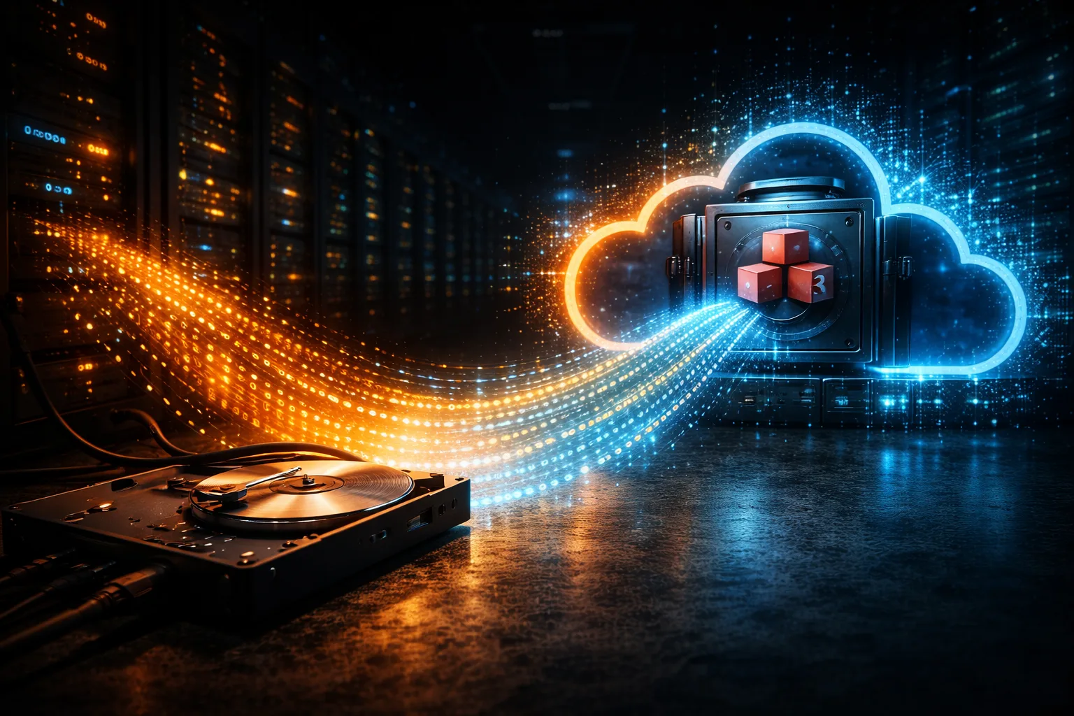 Terminal showing restic backup to AWS S3 with encryption and deduplication stats — under 2 euros per month