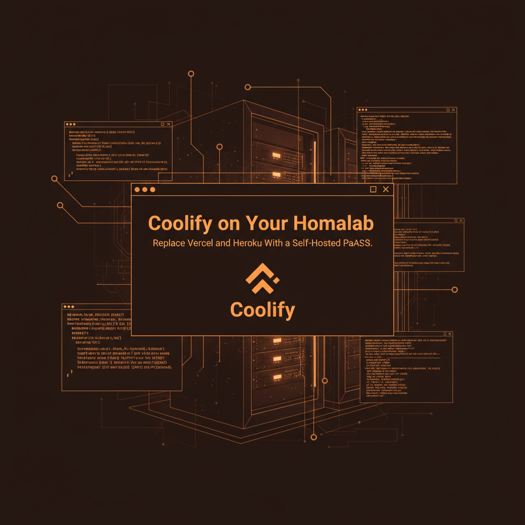 Coolify dashboard running on a Proxmox VM with Docker containers and a custom domain configured via Caddy reverse proxy